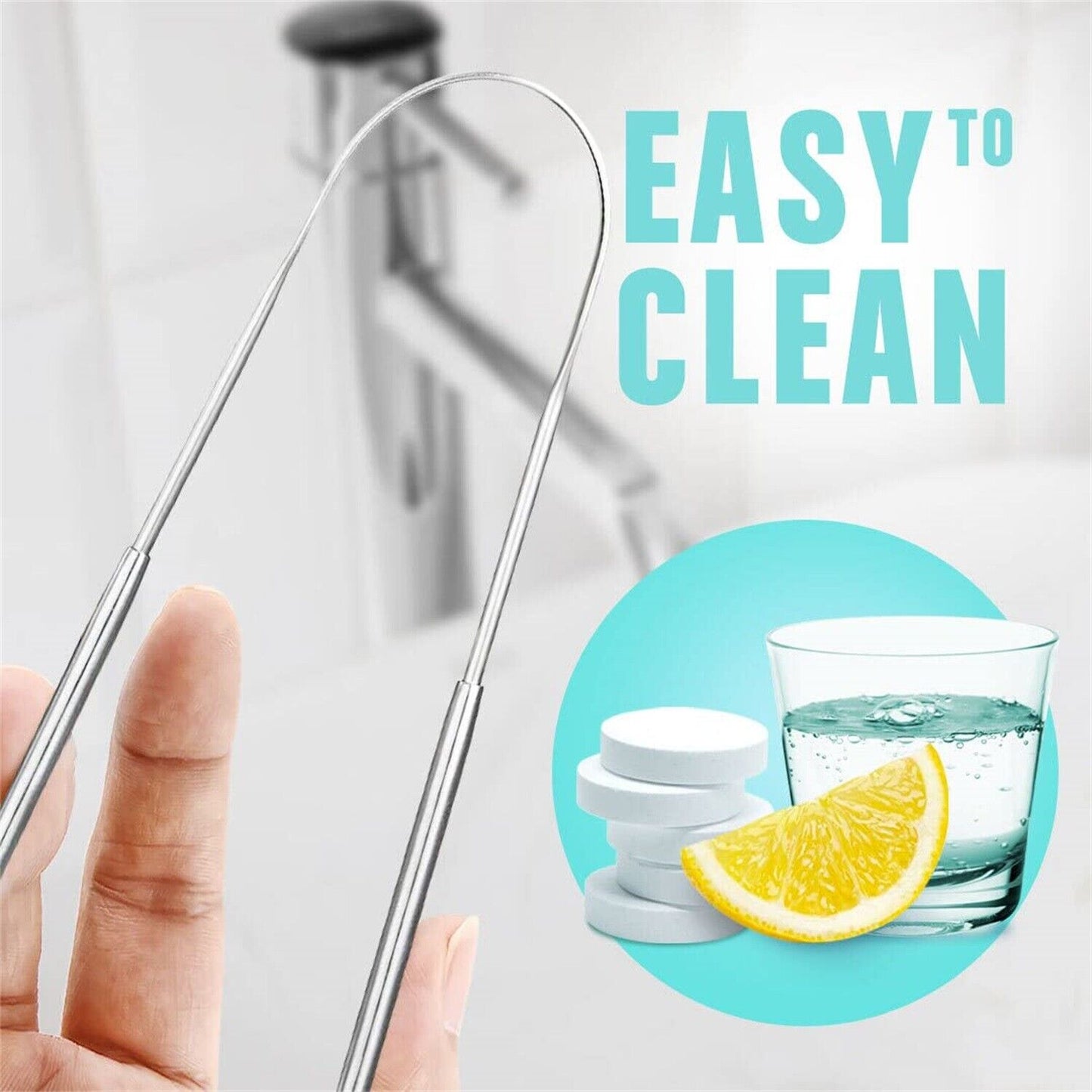 3pcs Stainless Steel Tounge Cleaner Scraper Dental Care Oral Hygiene Mouth Kit