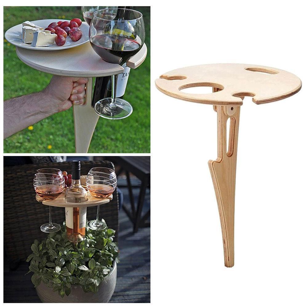 Outdoor Portable Wine Table, Foldable Wine Table Beach Portable Wine Table