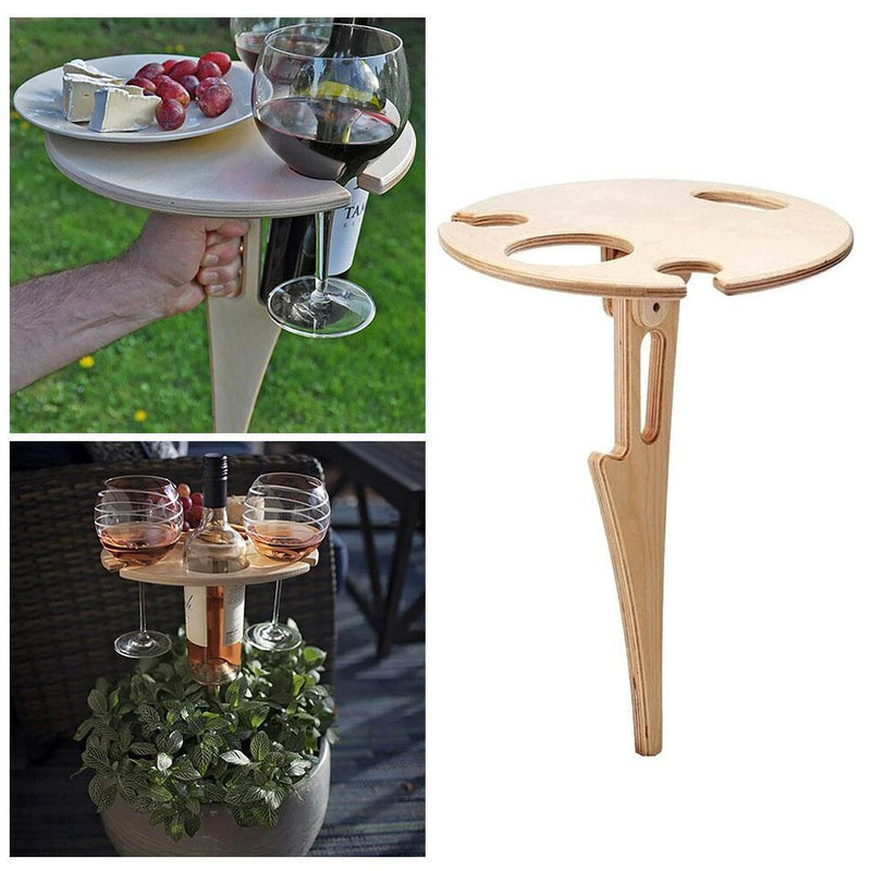 Outdoor Portable Wine Table, Foldable Wine Table Beach Portable Wine Table