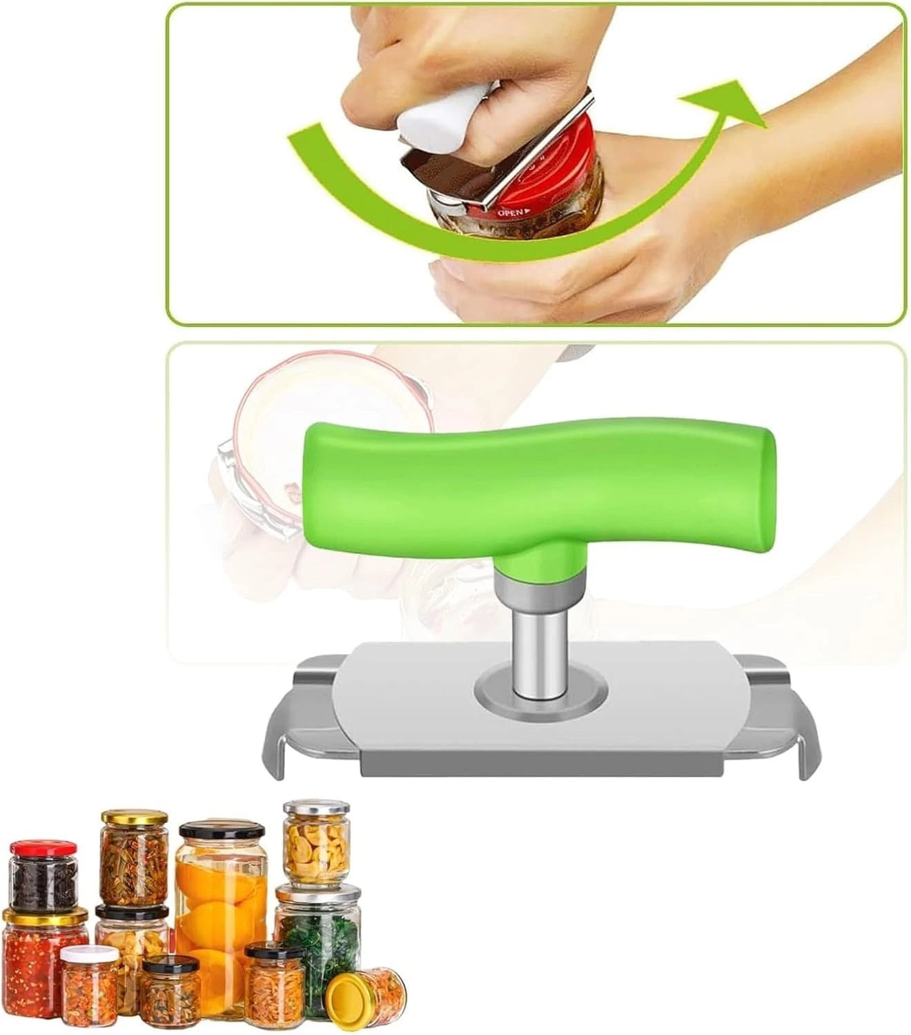 Effortless Arthritis Jar Opener Easy & Adjustable Grip Jar Opener for Weak Hands