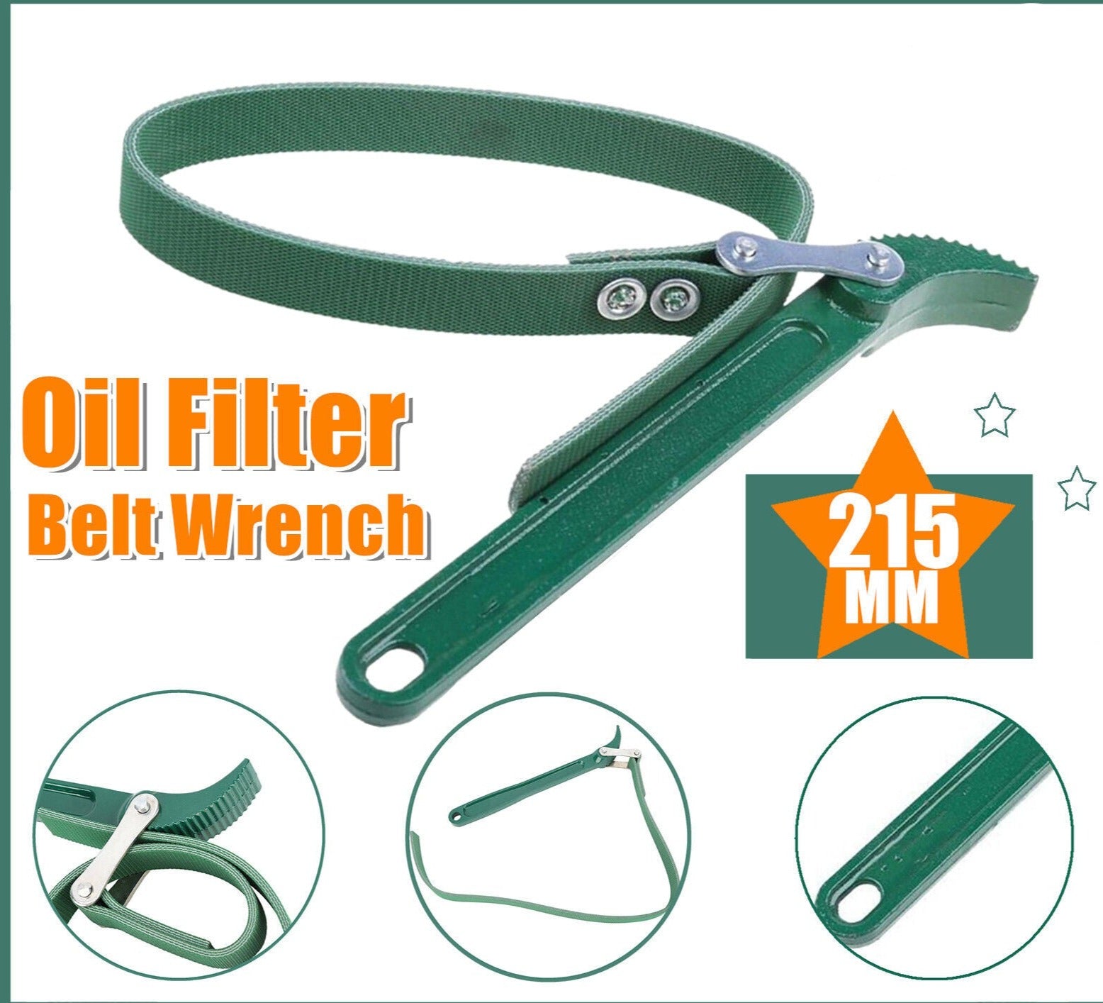 Oil Filter Belt Wrench Puller Strap Spanner Filter Cartridge Removal Tool
