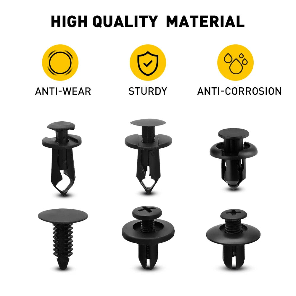 190x Set Of U Nuts - Bolt Speed Clips Panel Trim Automotive Nut Screws Fastener