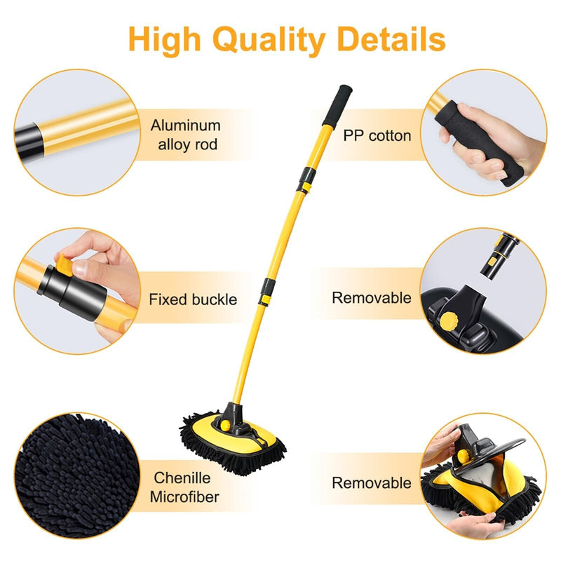 Telescopic Car Brush Wash Soft Care Mop Vehicle Cleaning Window Adjustable Tools