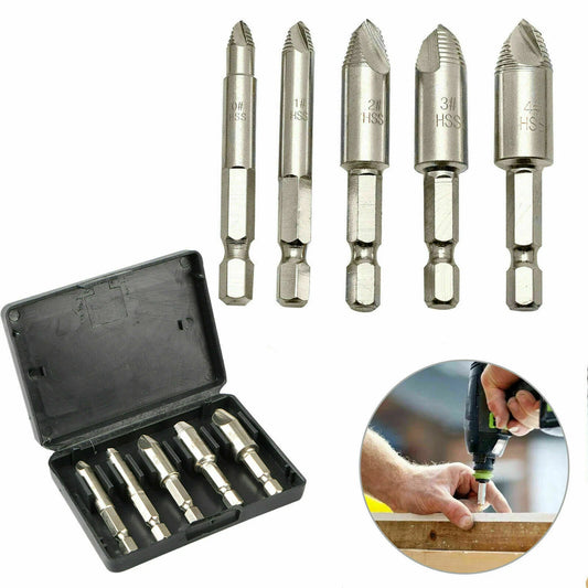 5pc Damaged Broken Stripped Screw Drill Bit Tool Set Bolt Remover