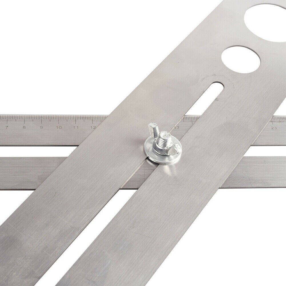 Durable Multi-Functional Ceramic Tile Hole Locator Ruler Stainless Ste