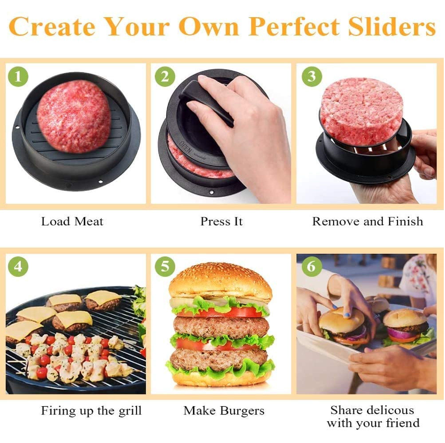 Hamburger Press Mould Stuffed Burger Slider Patty Maker Kitchen Tool