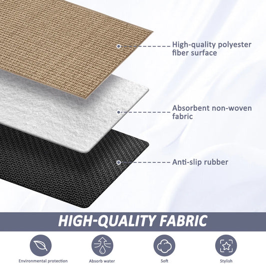 Soft Kitchen Floor Mat Non-slip Absorbent Folddable Rubber Backing Linen Rug 40cm*60cm