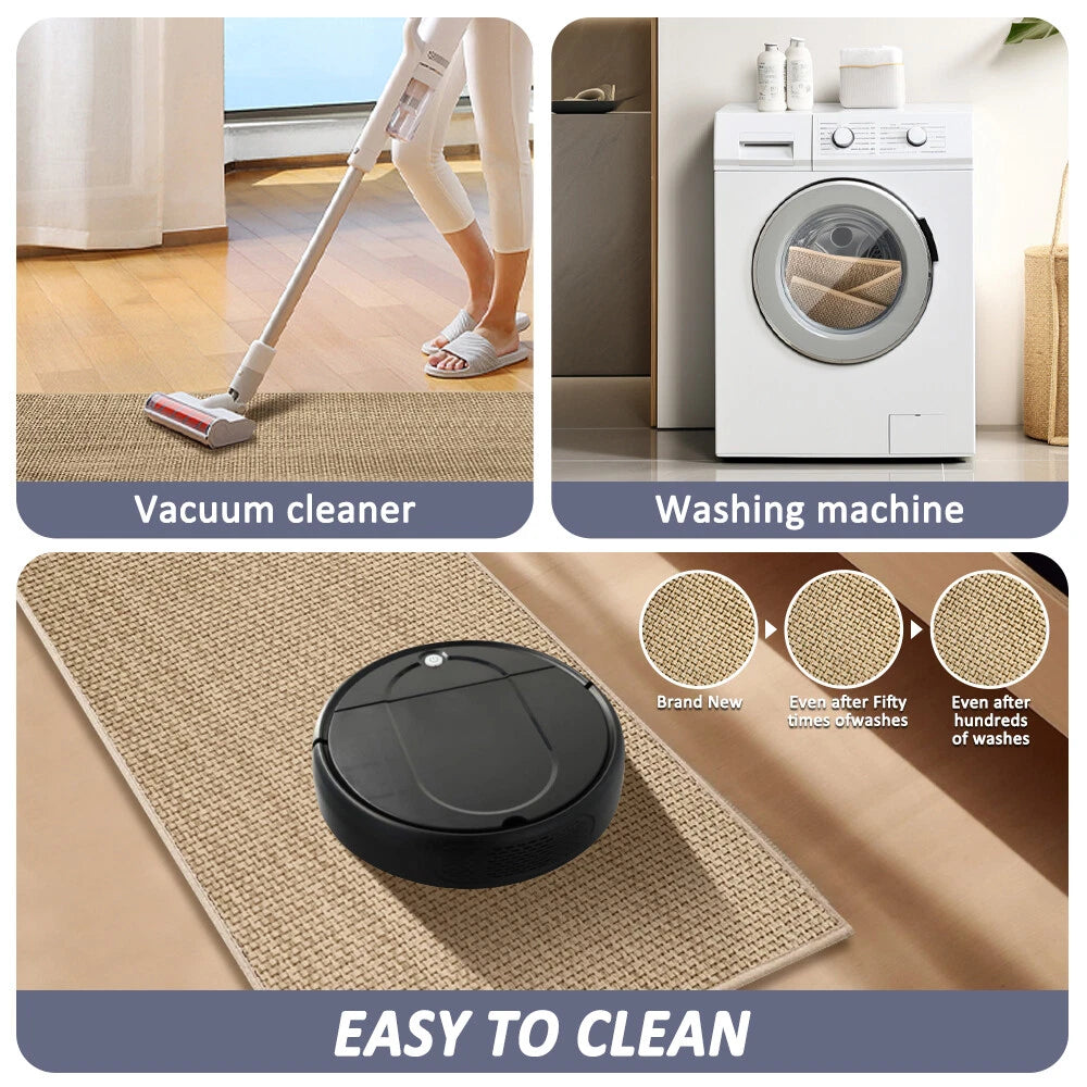 Soft Kitchen Floor Mat Non-slip Absorbent Folddable Rubber Backing Linen Rug 40cm*60cm