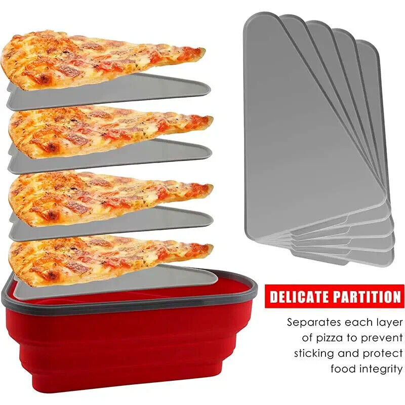 Pizza Storage Reusable Silicone Pizza Box Collapsible Triangular Pizza Storage Conta