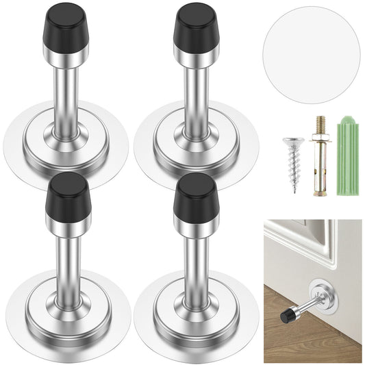 CLEARANCE- 1Pcs Door Stoppers Stainless Steel Stops Wall Door Set with Screws Self Adhesive