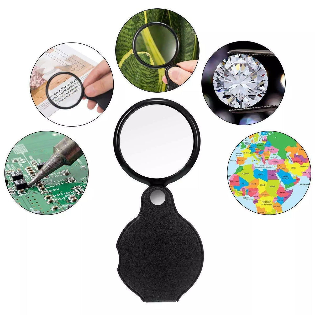 Magnifying Glass Small 20X Small Magnifying Glass,Mini Pocket Magnifier Folding Magnify Glass ...