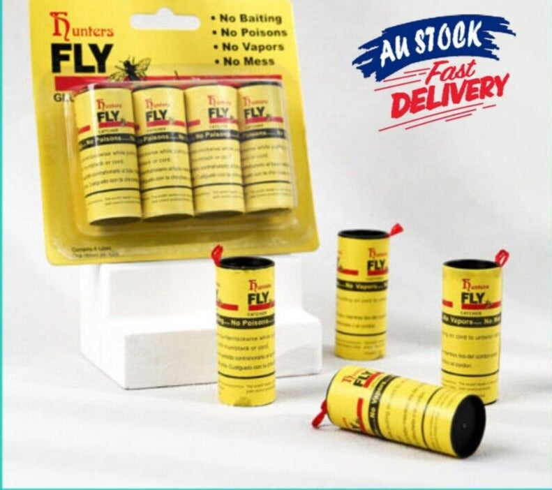 4Pcs Rolls Insect Bug Fly Paper Catcher Trap Ribbon Strip Sticky Tape Flies