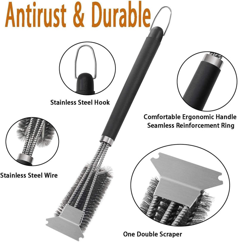 BBQ Grill Brush Scraper Cleaning Stainless Steel Cleaner Scrubber Scraper Tool