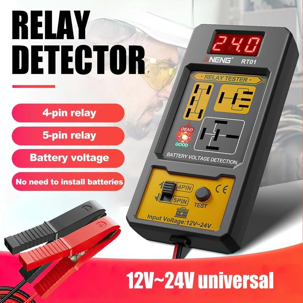 Car Relay Tester Auto Relay Diagnostic Tool 12-24V Car Battery Voltage Detector