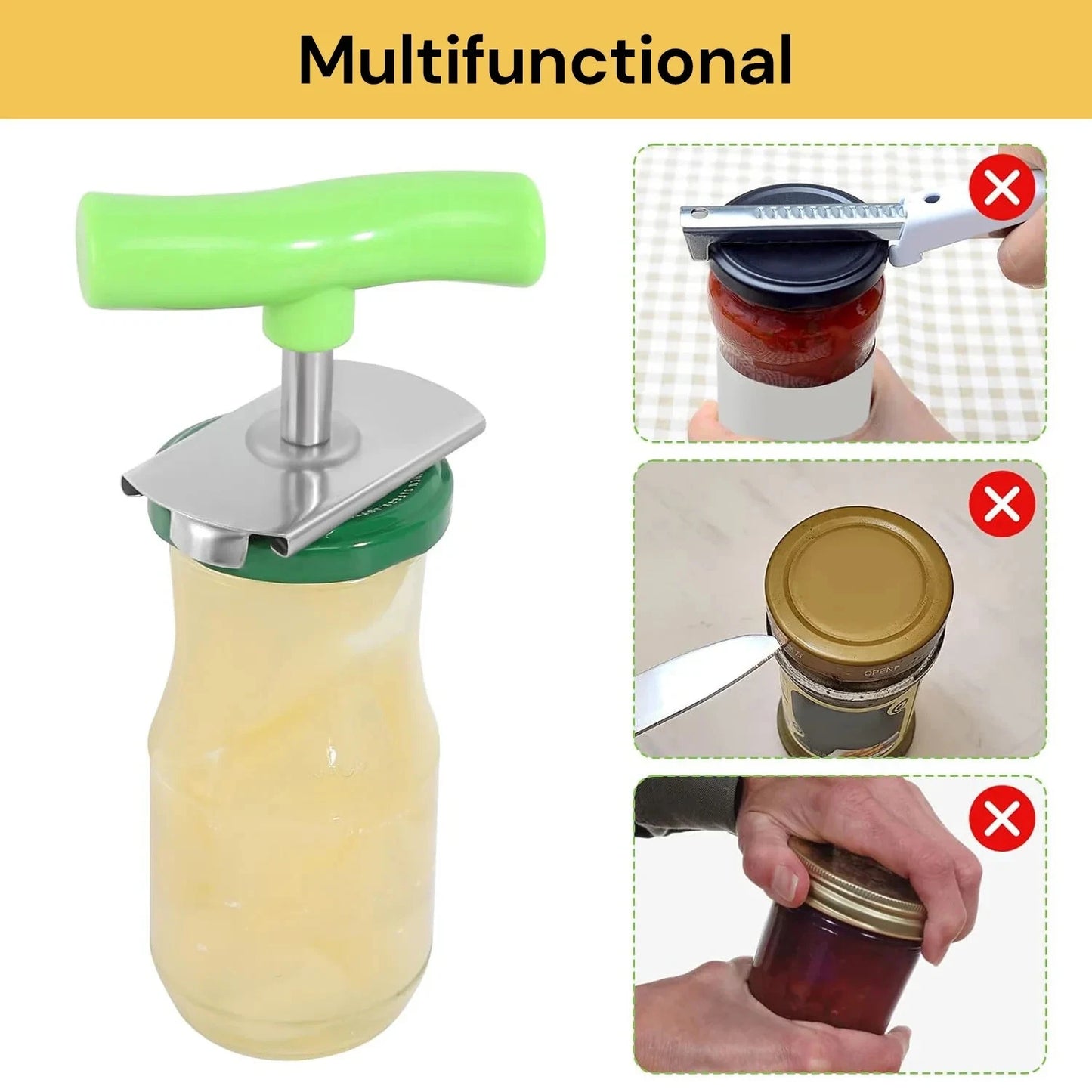 Effortless Arthritis Jar Opener Easy & Adjustable Grip Jar Opener for Weak Hands