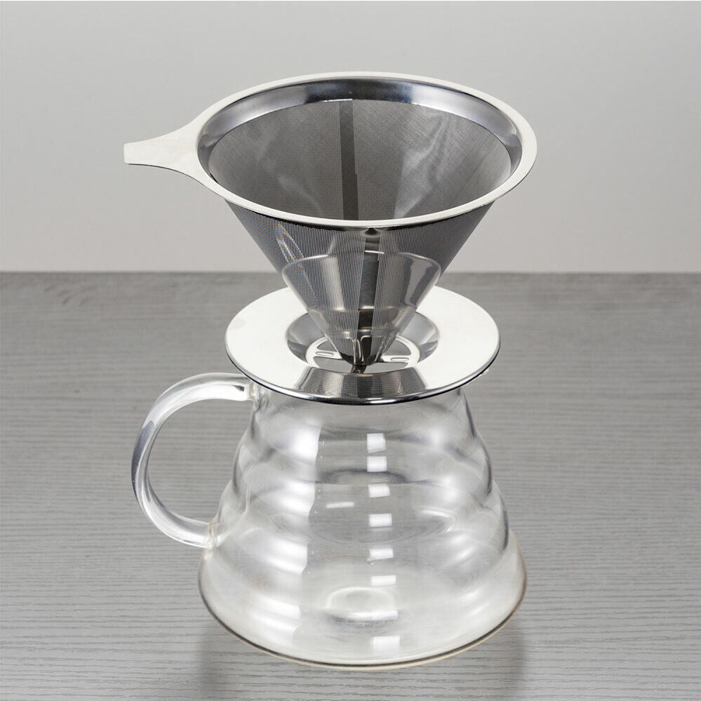 CLEARANCE- Reusable Coffee Tea Cup Drip Filter Mesh Holder Stainless Steel Pour Over Funnel