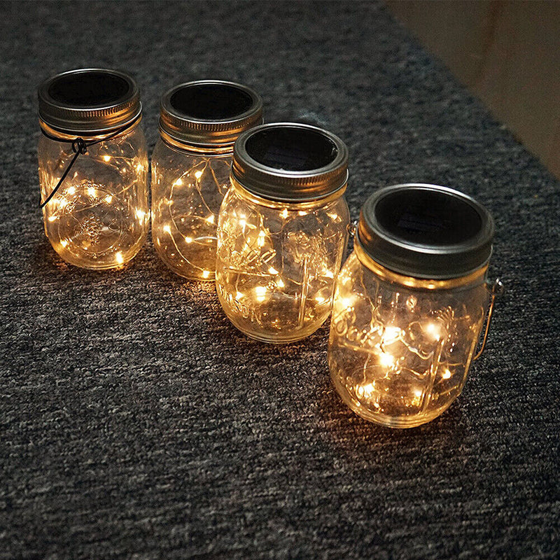 Fairy Light Solar String for Mason Jar Insert Color Changing Garden (Mason Jar Included)