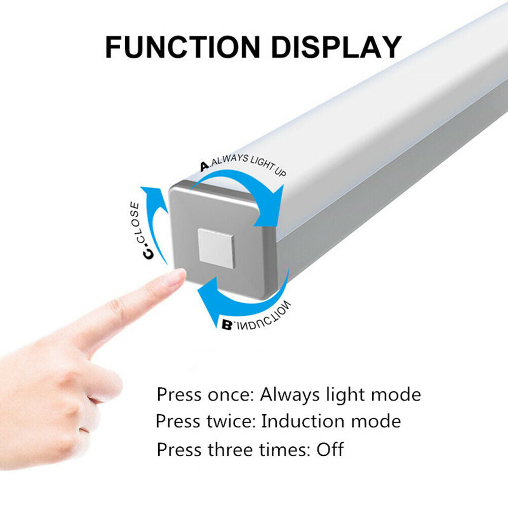 10CM/ 20CM/ 30CM LED Wireless PIR Motion Sensor Closet Lights USB Rechargeable Light Strips Lamp
