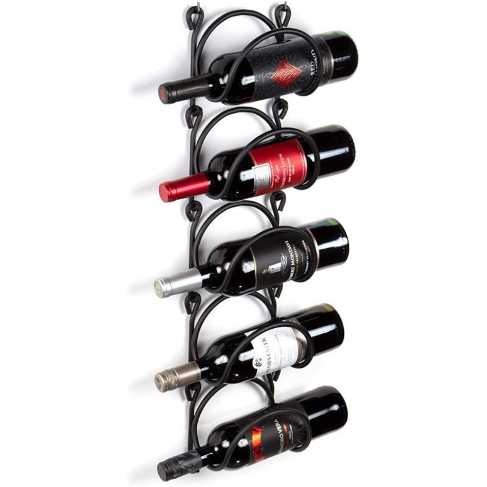 5pcs Wine Rack Iron Towel Wine Bottle Holder WallMounted Wine Organiz