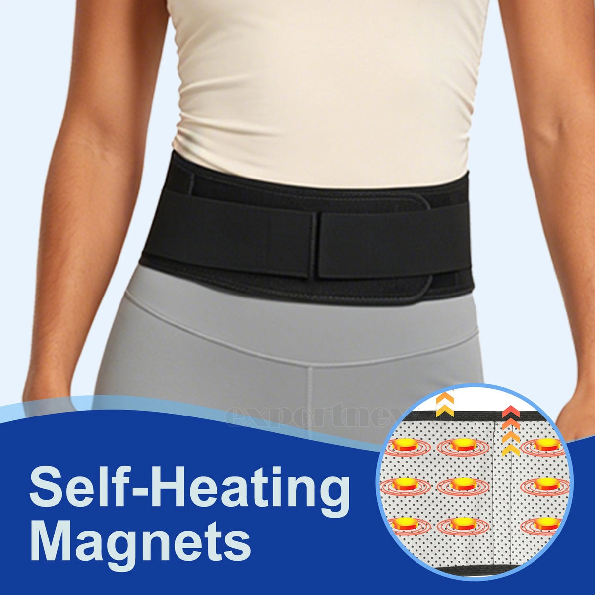 Magnetic Self-heat Waist Support Lower Back Brace Strap Pain Relief Therapy Belt