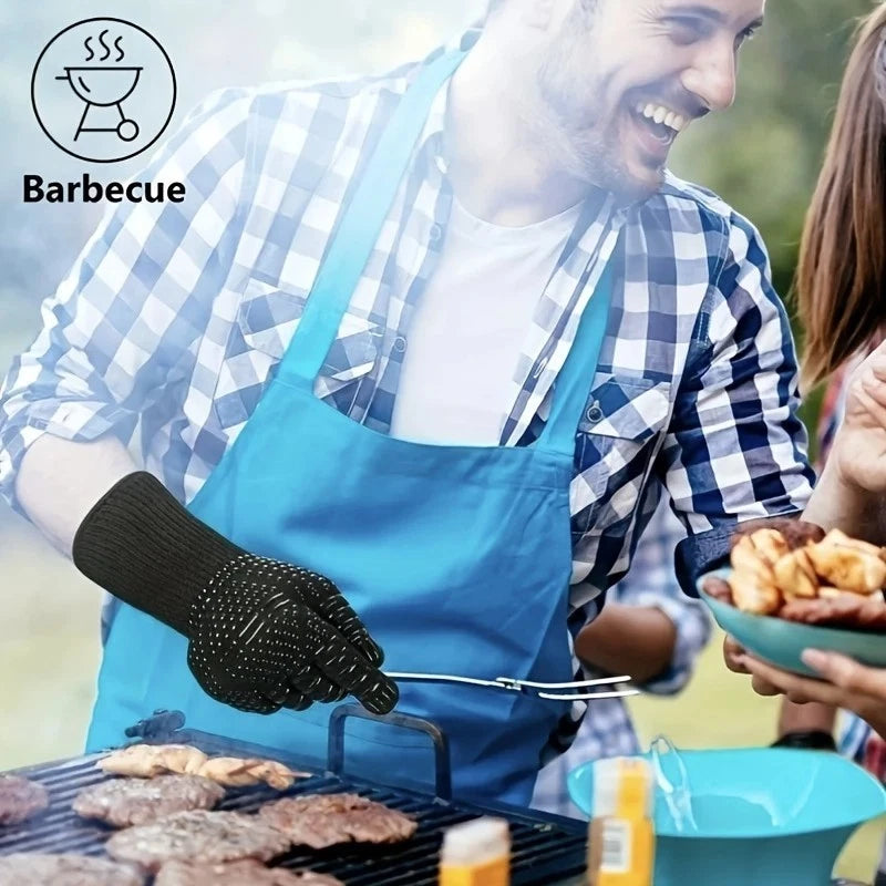 1PC Gloves BBQ Fire Extreme Heat Resistant Grilling Cooking Oven Gloves