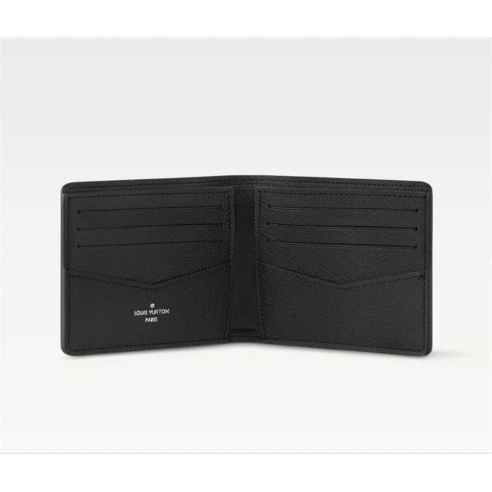 Black Leather Slender Wallet Card Holder