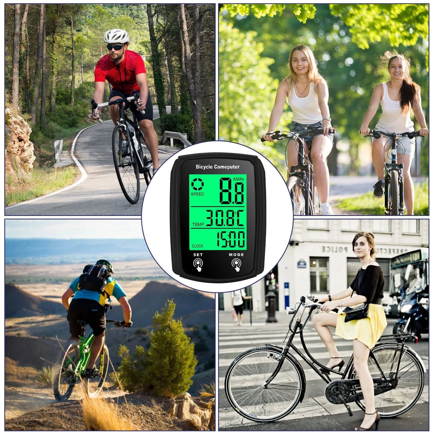 Wireless Cycling Bike Bicycle LCD Cycle Speedometer Computer Odometer Waterproof