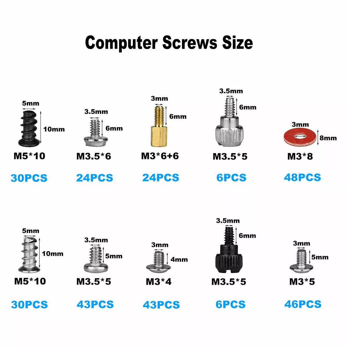 Screw Computer Connecter 300pcs/Box Computer Screws Standoffs Kit for PC Hard Drive Motherboard ...