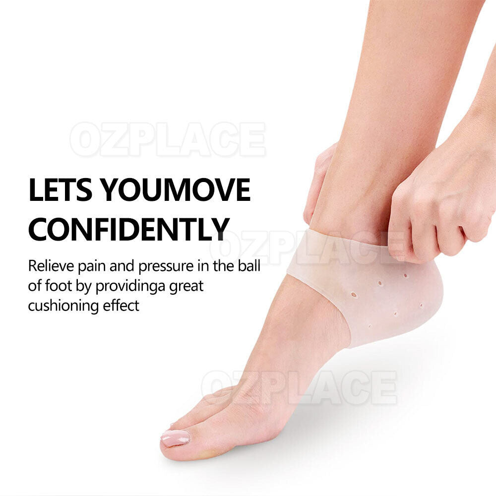 A Pair Silicone Gel Heel Socks Cracked Foot Skin Care Protector Sleeve Pain Relief