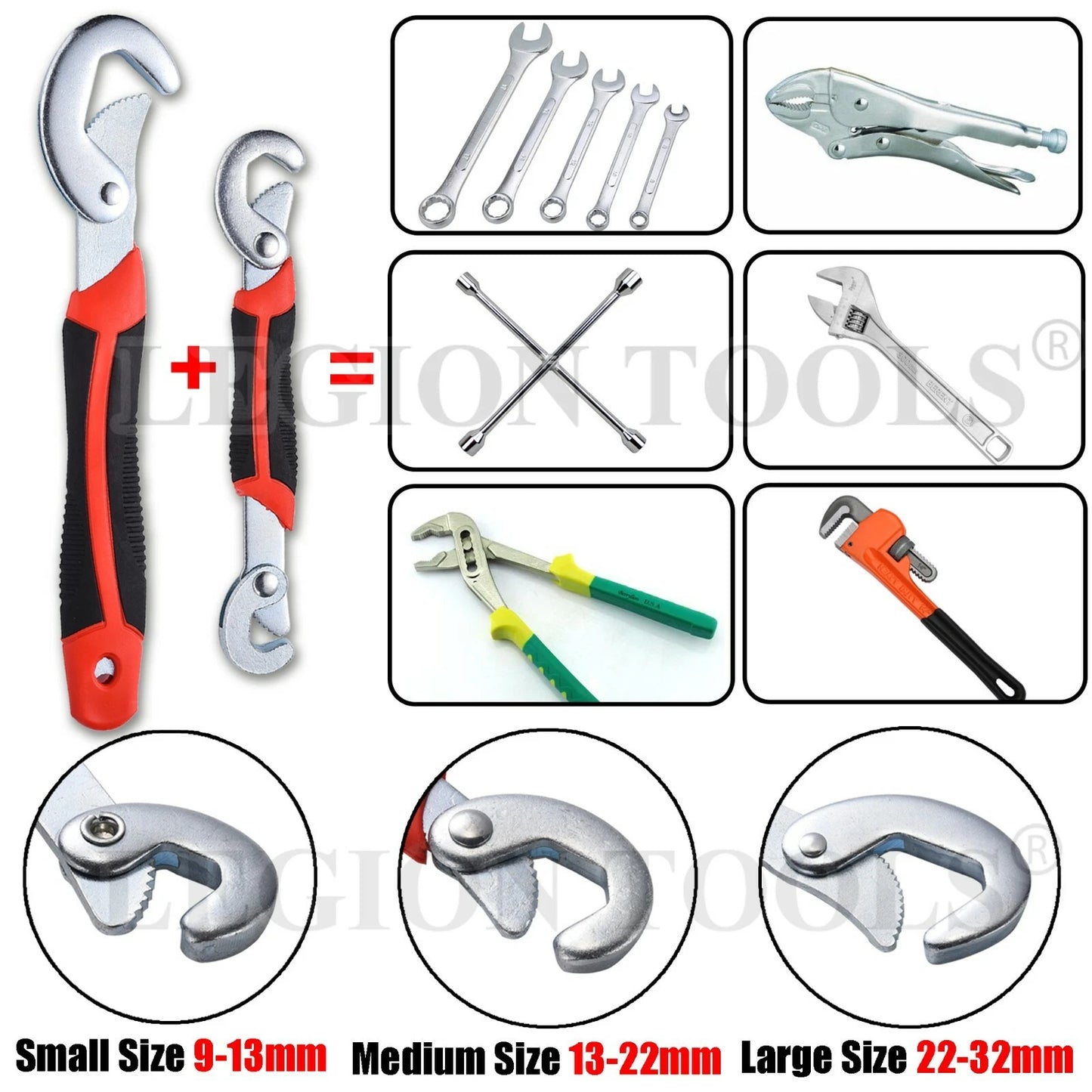Universal Wrench Quick Snap and Grip Adjustable Spanner Multi-function Set