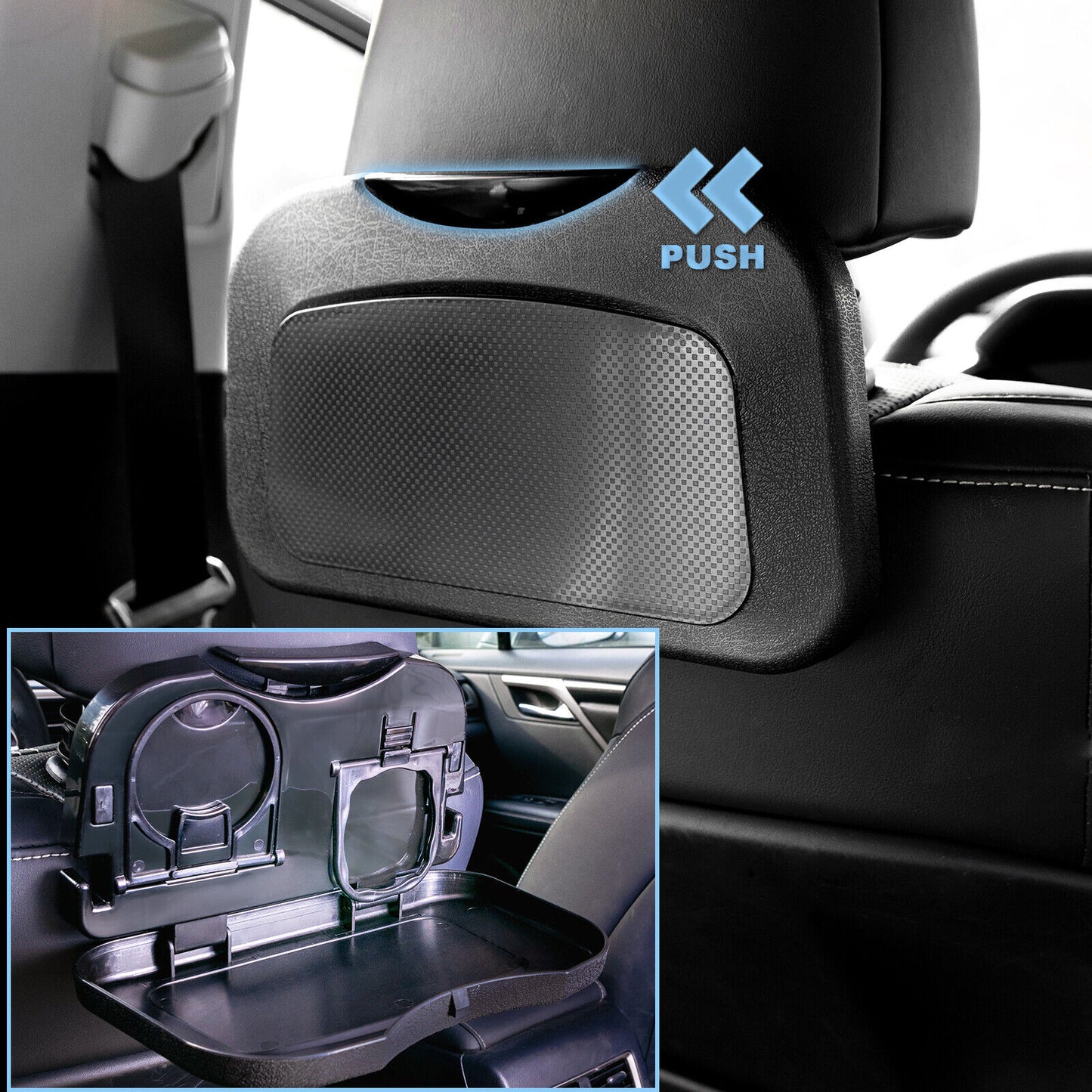 CLEARANCE- Auto Car Cup Holder New Back Seat Drink Food Tray Table Stand Desk Folding
