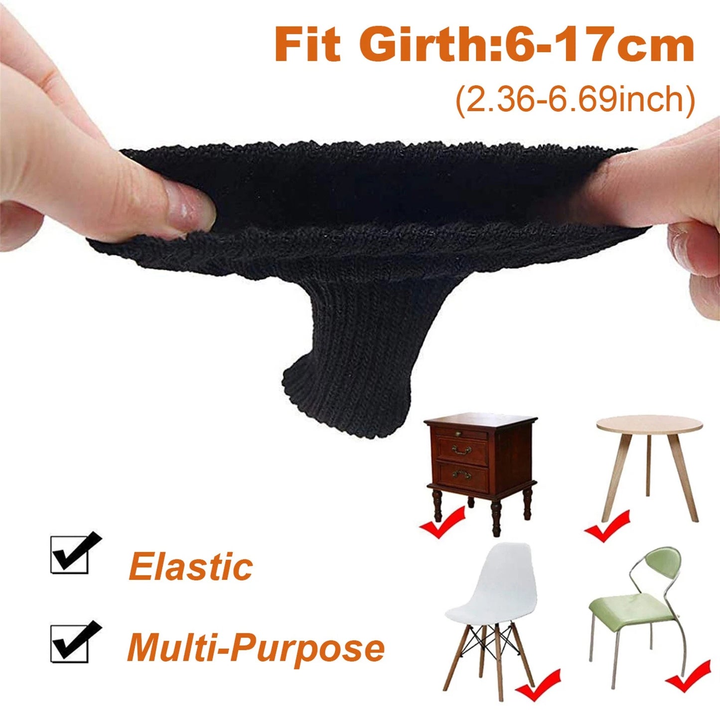 4PCS Knitted Table Chair Leg Socks Sleeve Floor Protector Furniture Feet Cover