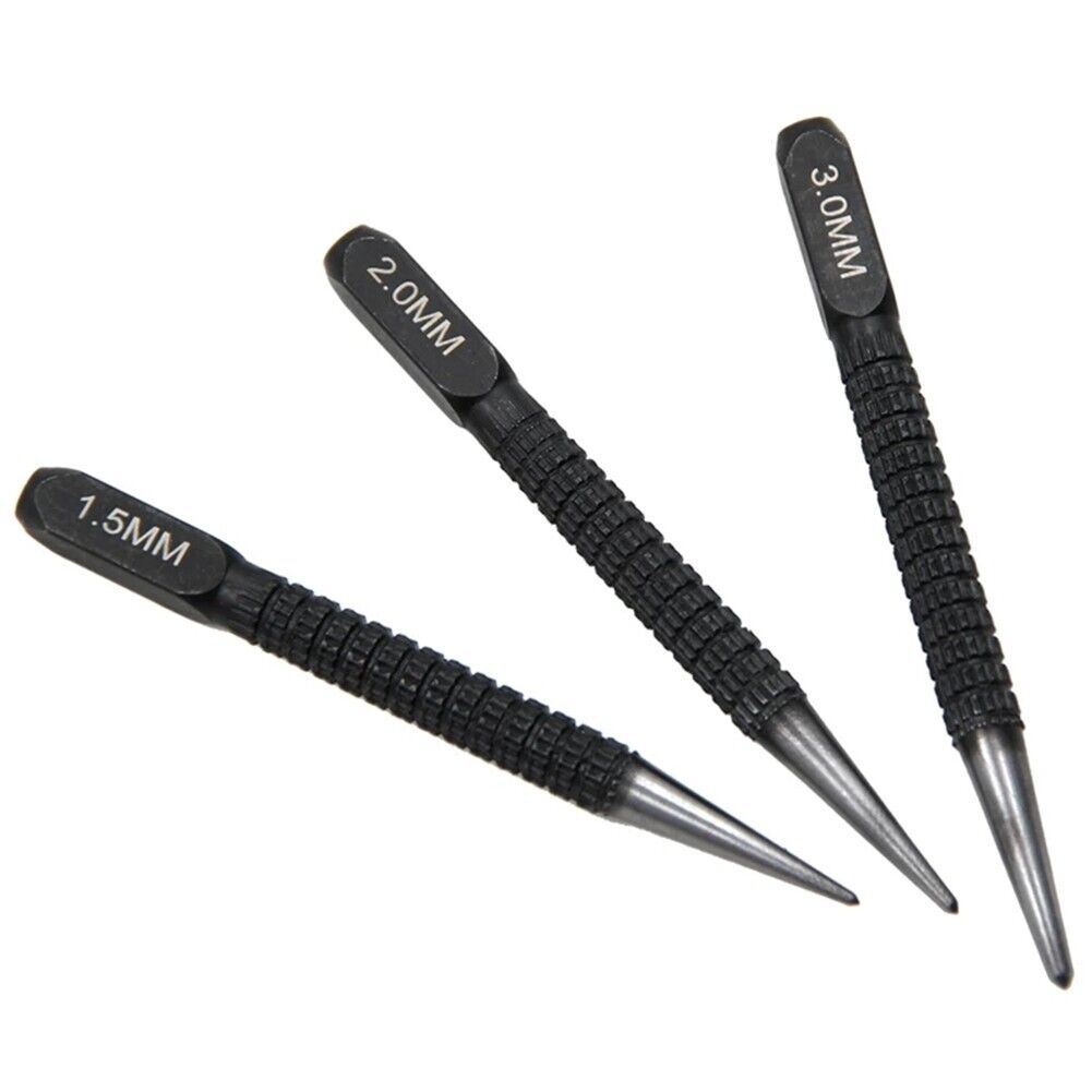 3pcs Marking Center Punch 1.5/2/3mm Adjustable Drilling Hand Tools Non-Slip