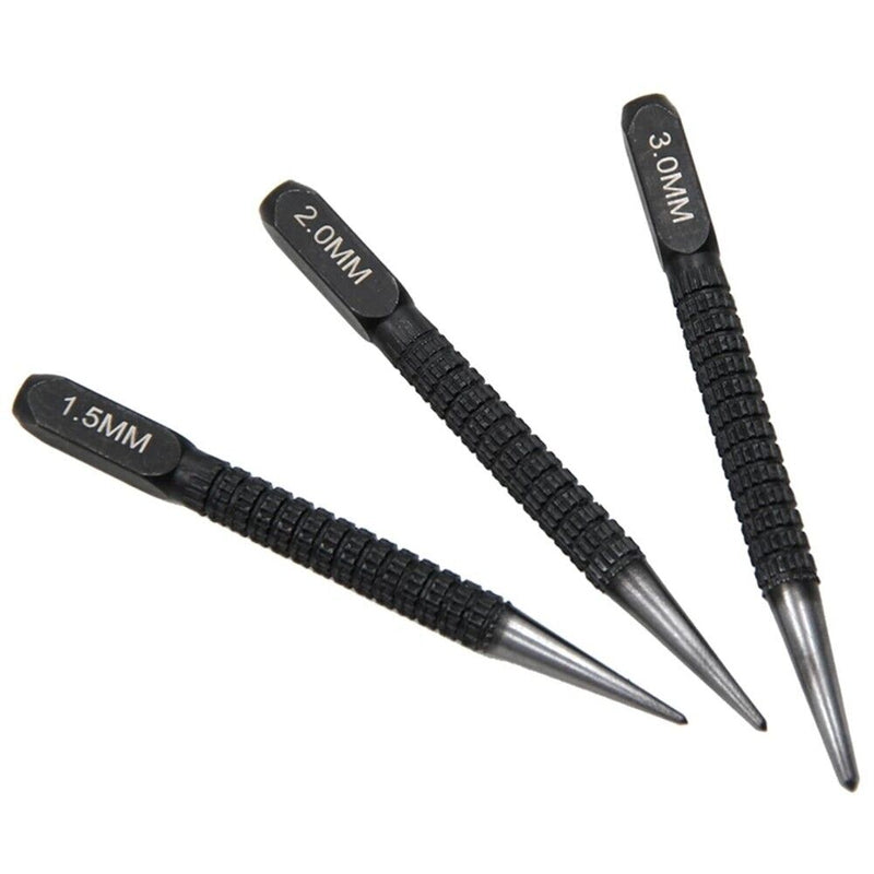 3pcs Marking Center Punch 1.5/2/3mm Adjustable Drilling Hand Tools Non-Slip