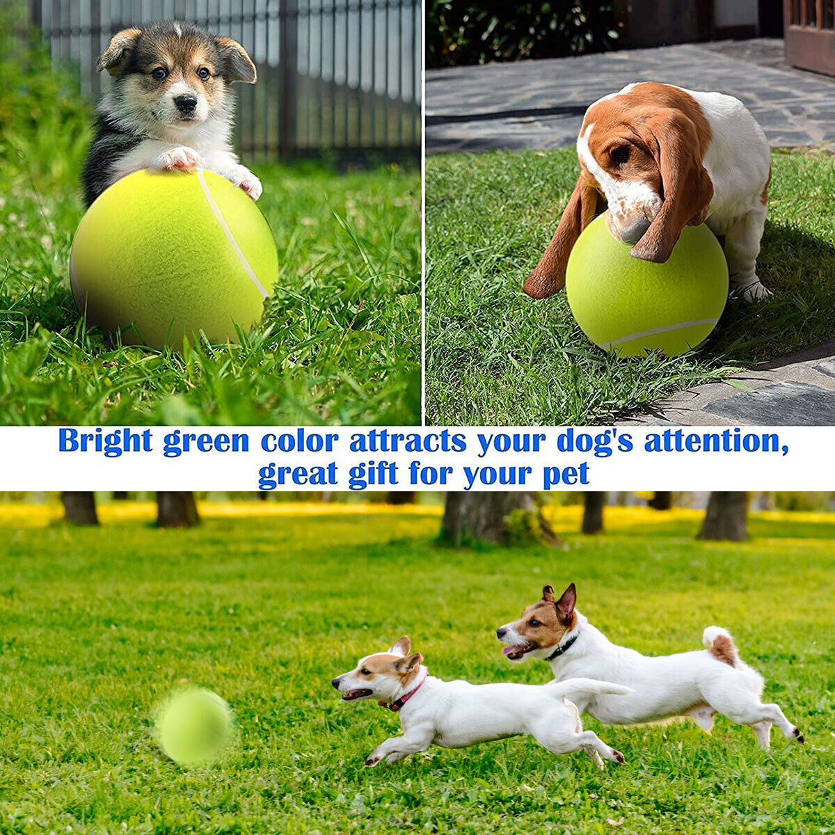24cm Pet Tennis Rubber Dog Tennis Ball Interactive Inflatable Big Dog