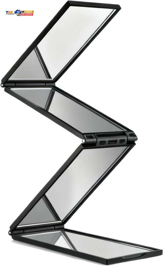 Foldable Makeup Mirror 4 Panel Multi Angle Viewing Vanity Tool