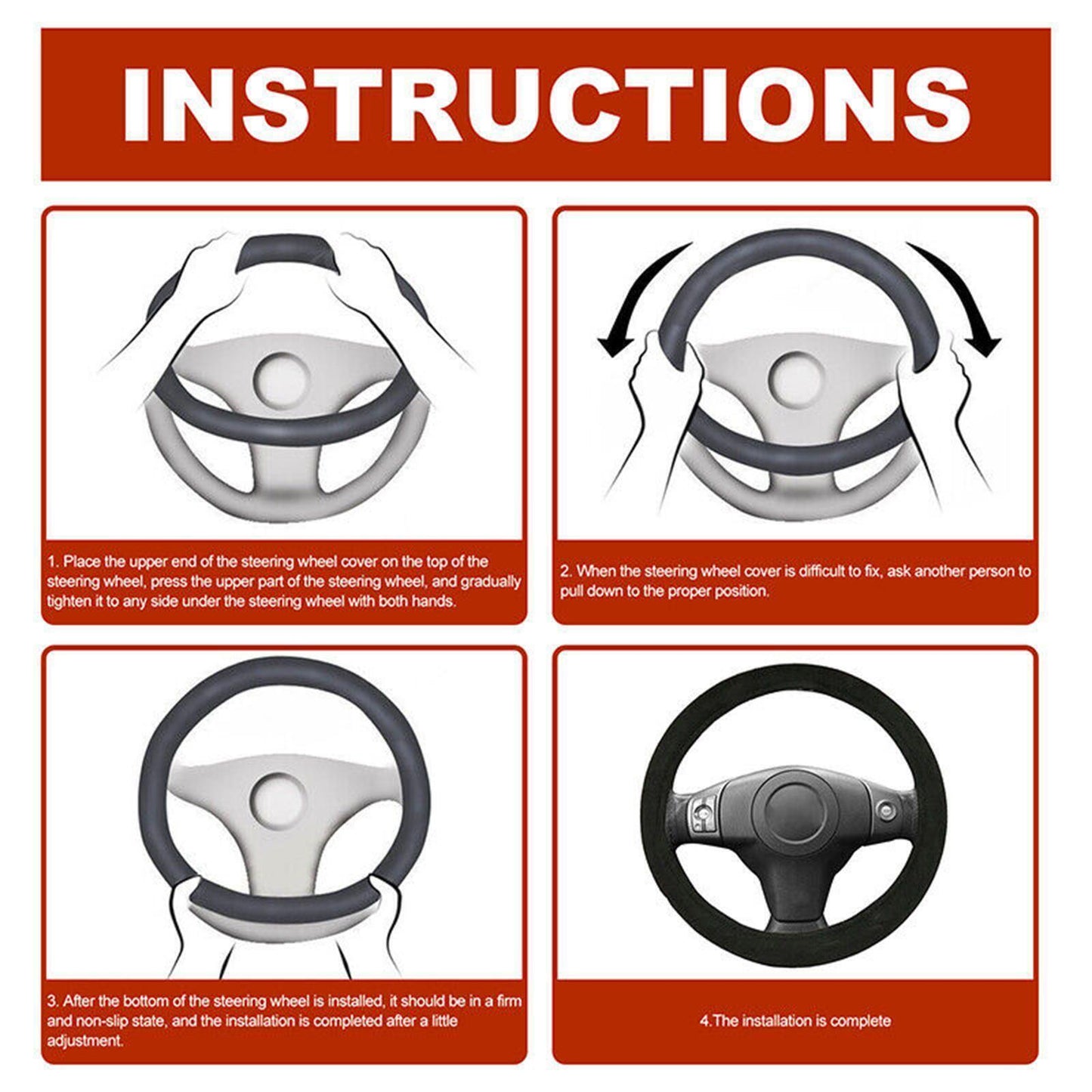CLEARANCE- 12V Car Auto Heated Steering Wheel Cover Non-slipHeating Universal