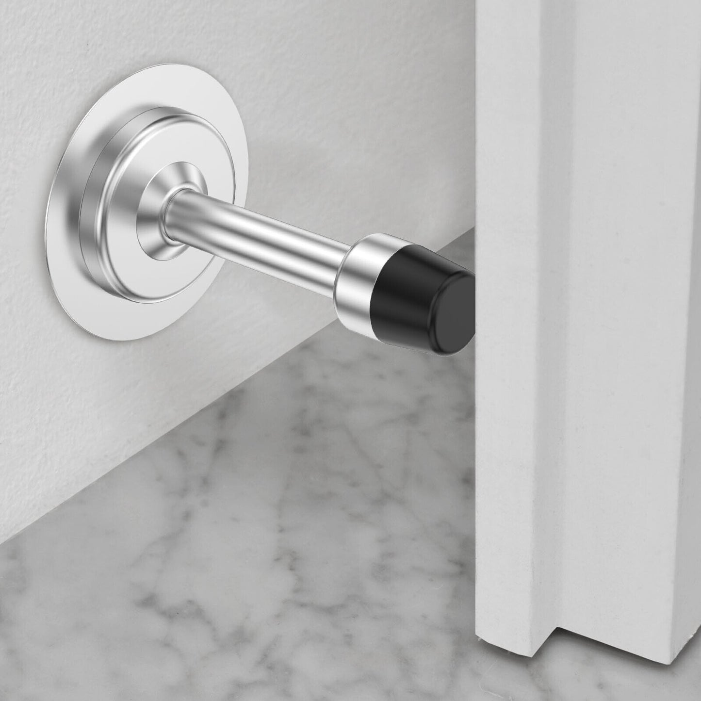 CLEARANCE- 1Pcs Door Stoppers Stainless Steel Stops Wall Door Set with Screws Self Adhesive