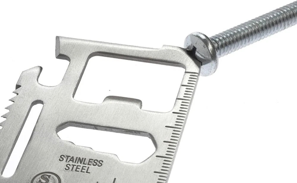 Credit Card 11-in-1 Survival Pocket Tool, Multi Function Portable Outdoor