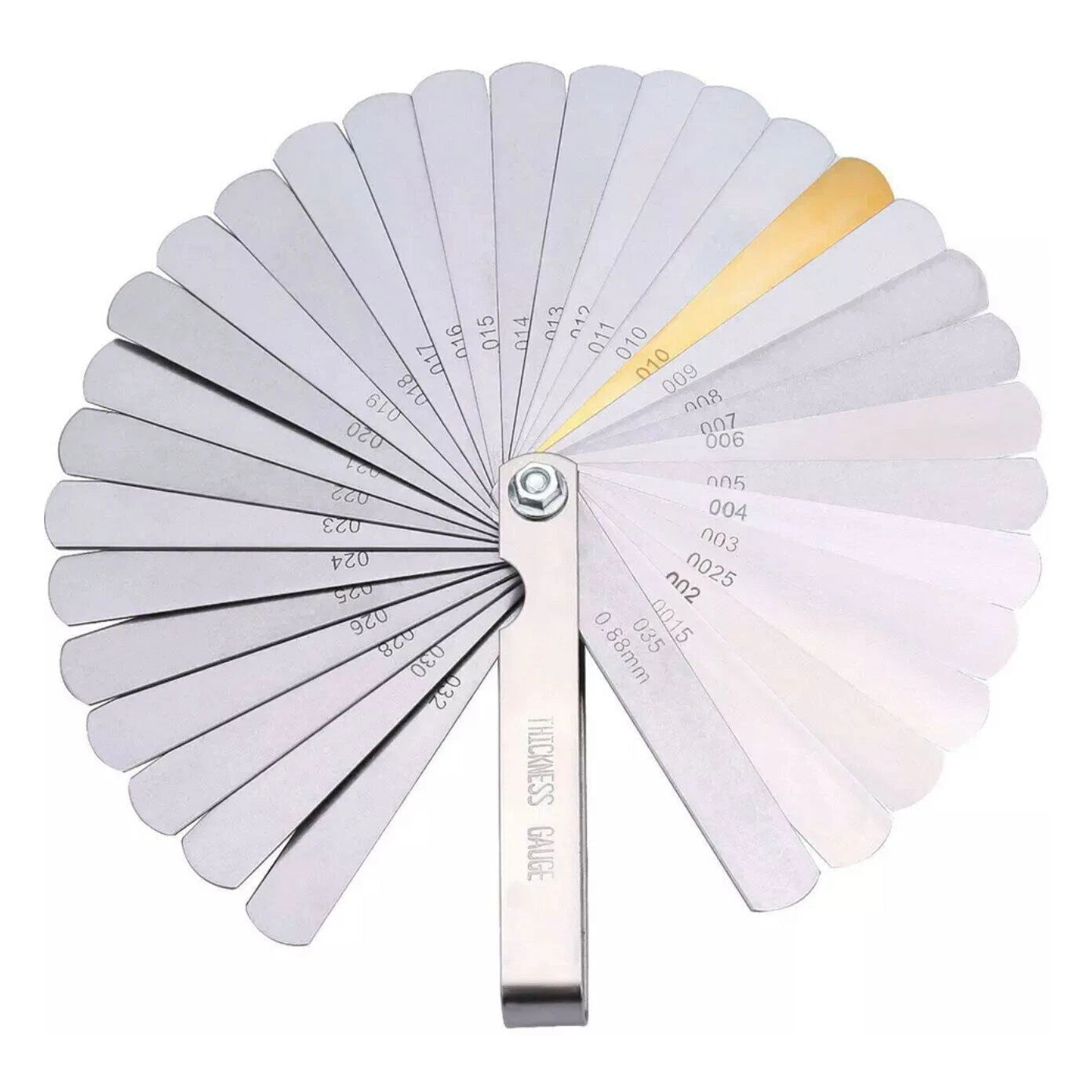 Filler Gap Feeler Gauge Metric Thickness 32 Blade MM/Inch Marked Dual Tool