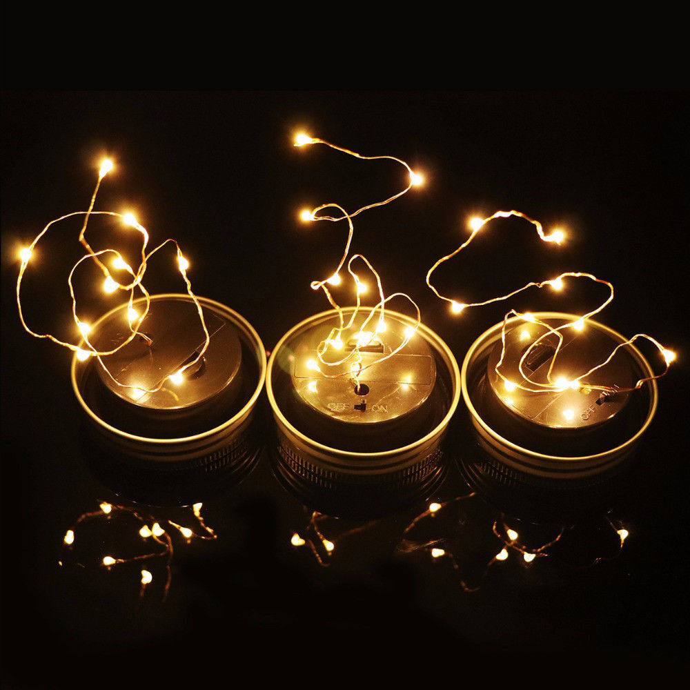 CLEARANCE- Fairy Light Solar String for Mason Jar Insert Color Changing Garden (Mason Jar Included)
