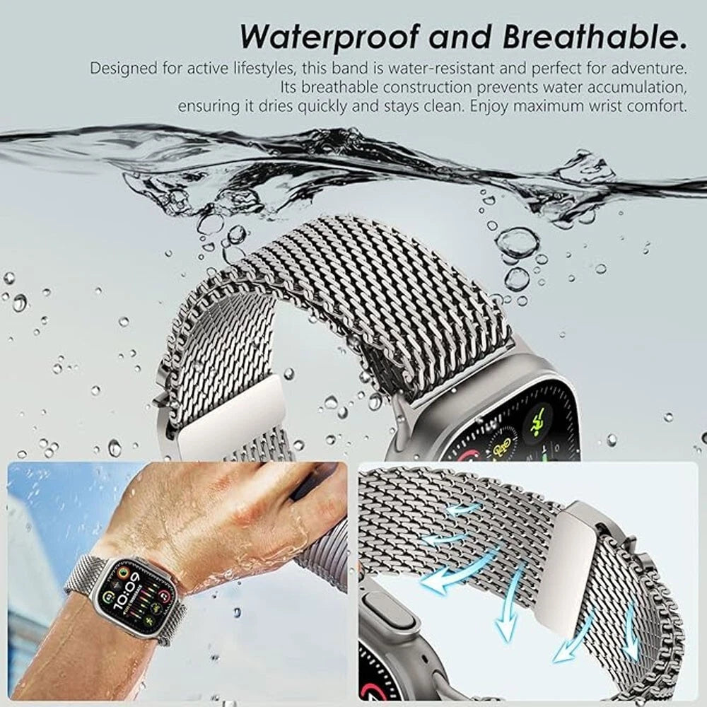 Milanese Titanium For Apple Watch Band iWatch Strap Ultra 46mm 42mm 49mm