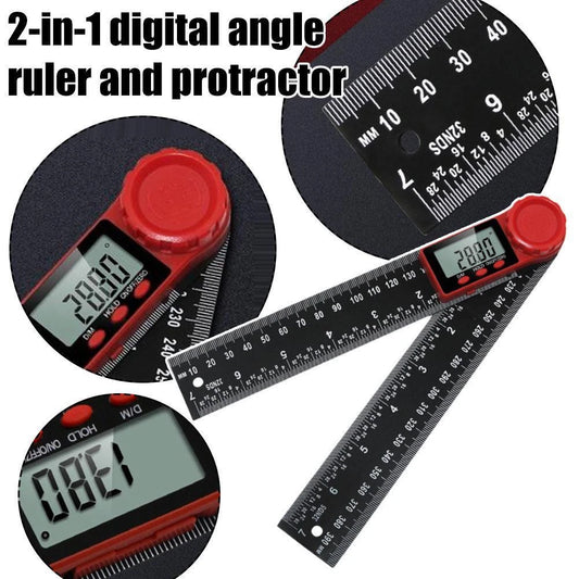 2 in 1 Digital Angle Finder Protractor (8 In/200 mm) Measuring Ruler Display