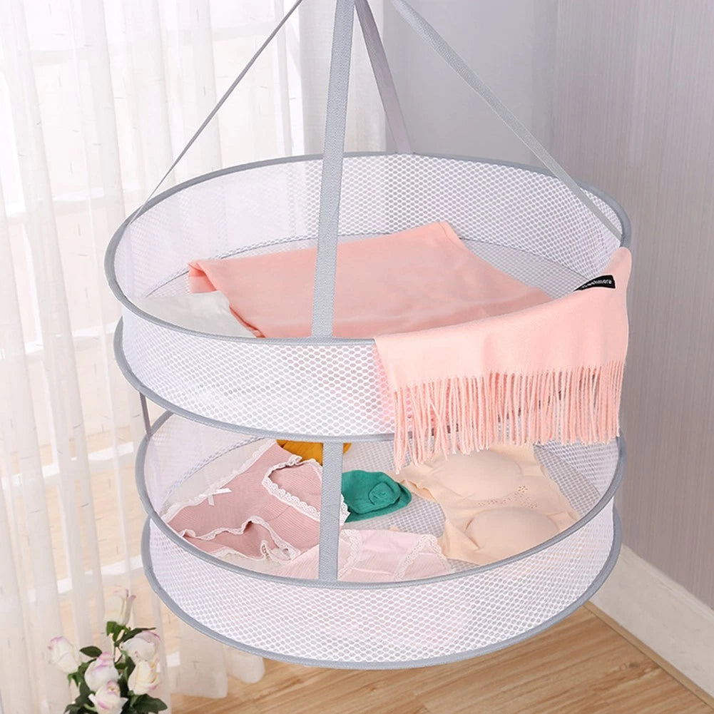 Double-Layer Drying Basket Compact Storage Faster Drying Organized Laundry