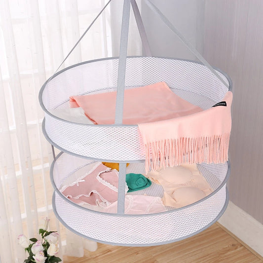 Double-Layer Drying Basket Compact Storage Faster Drying Organized Laundry