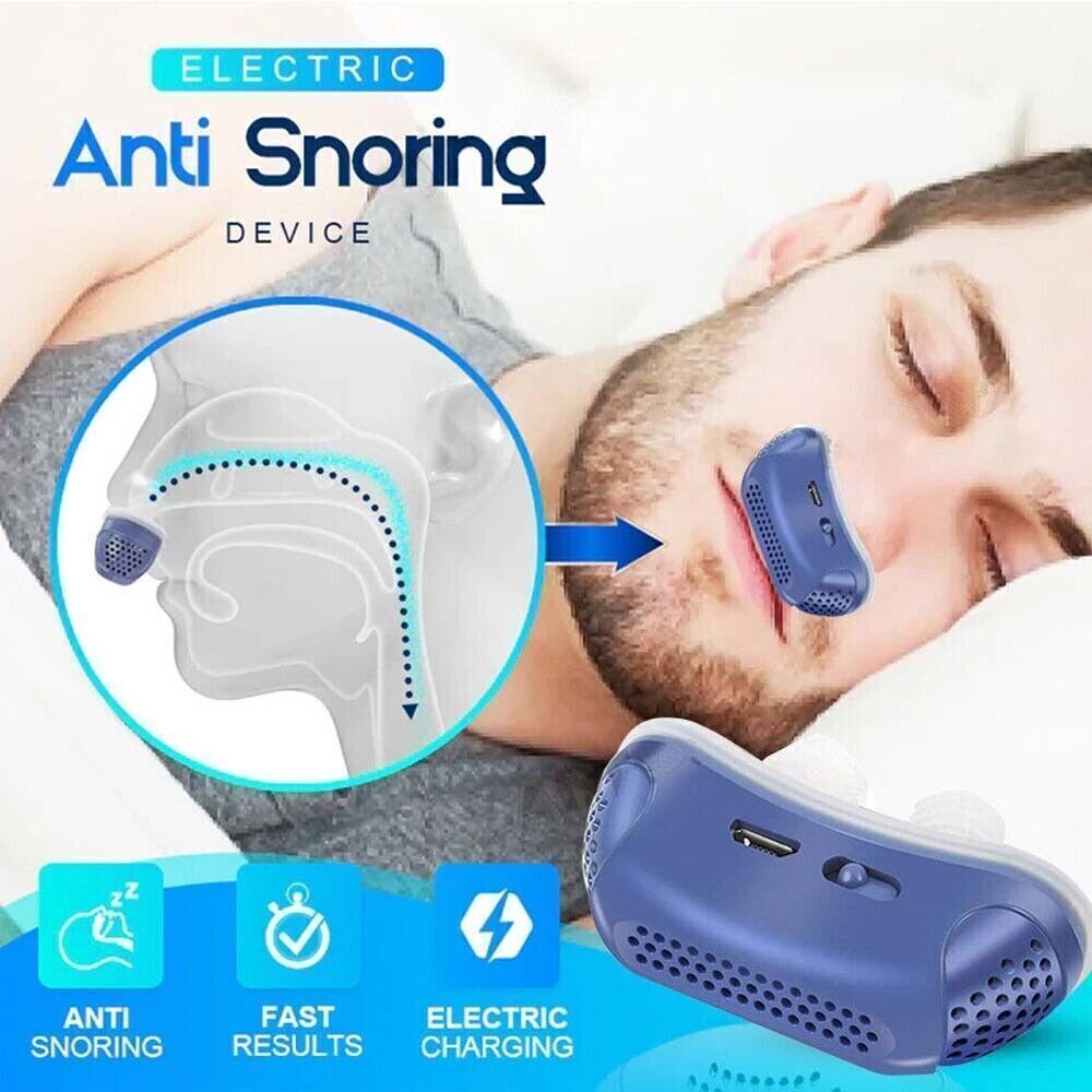 Anti Snoring Device Mini Electric CPAP Noise Sleep Apnea Stop Snore Ai ...