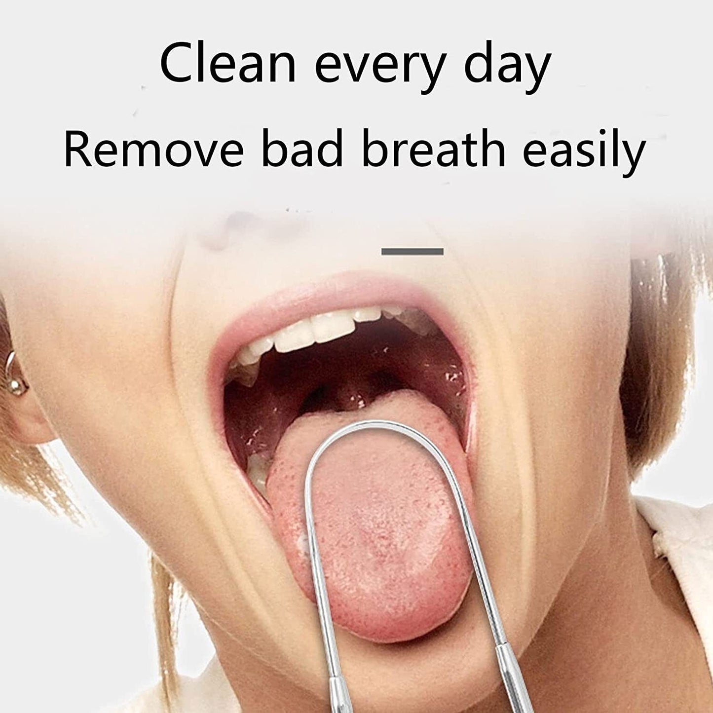 3pcs Stainless Steel Tounge Cleaner Scraper Dental Care Oral Hygiene Mouth Kit