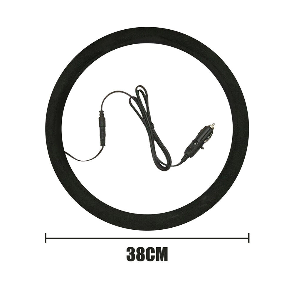 CLEARANCE- 12V Car Auto Heated Steering Wheel Cover Non-slipHeating Universal