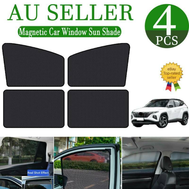 4x Magnetic Car Window Sun Shade UV Protection Front+Rear Side Window Curtain