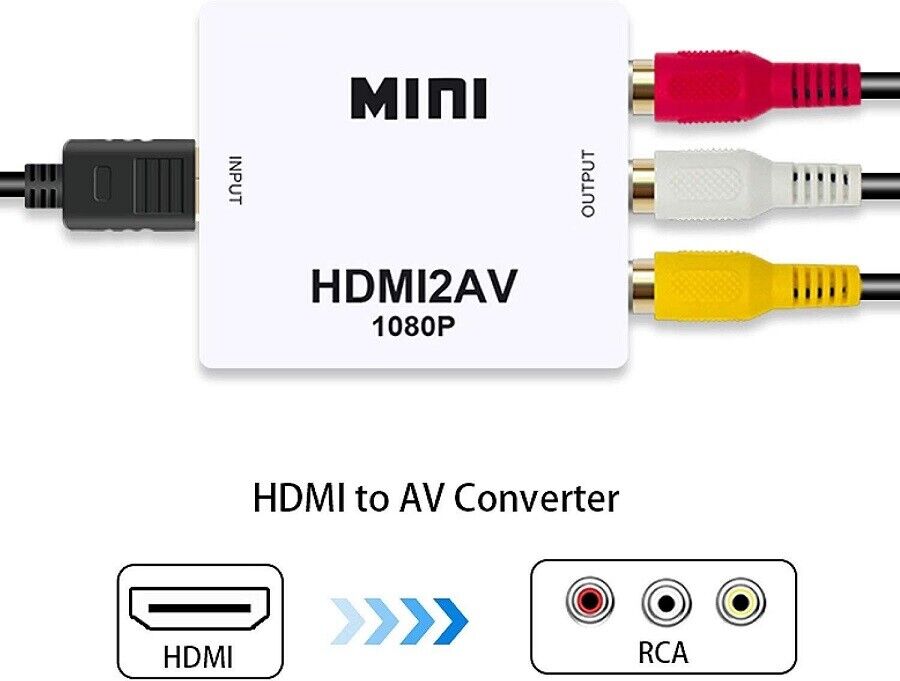 HDMI AV2HDMI Composite RCA CVBS 3RCA Video Cable Converter 1080p